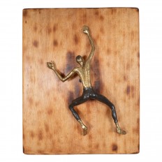Whimsical wall mounted bronze sculpture